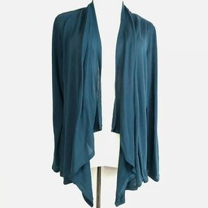 Lightweight Drape Front Open Cardigan Womens L